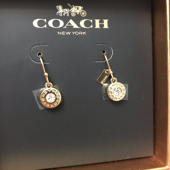 Coach Open Circle Stone Earring On Wire - Picture 1 of 3